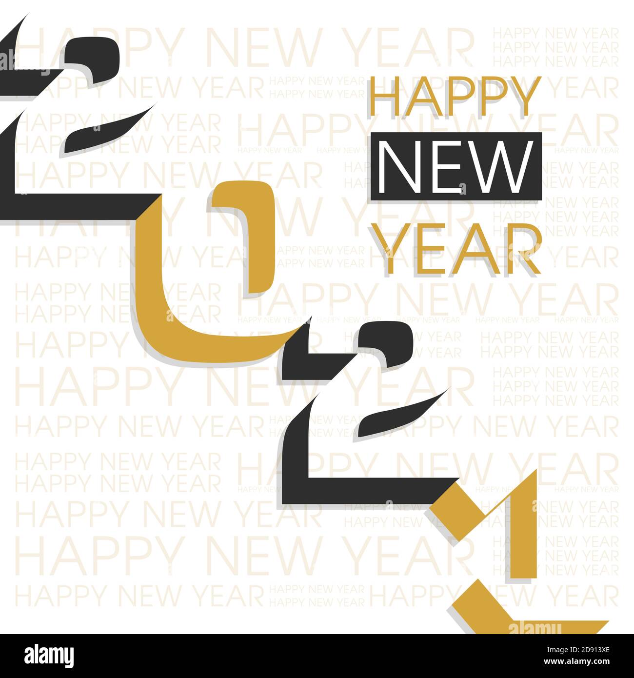 Happy New Year 21 Text Design Vector Stock Vector Image Art Alamy