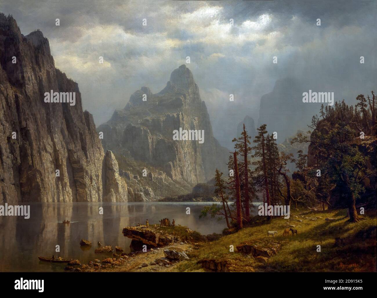 Merced River, Yosemite Valley, Albert Bierstadt, 1866, Metropolitan Museum of Art, Manhattan, New York City, USA, North America Stock Photo