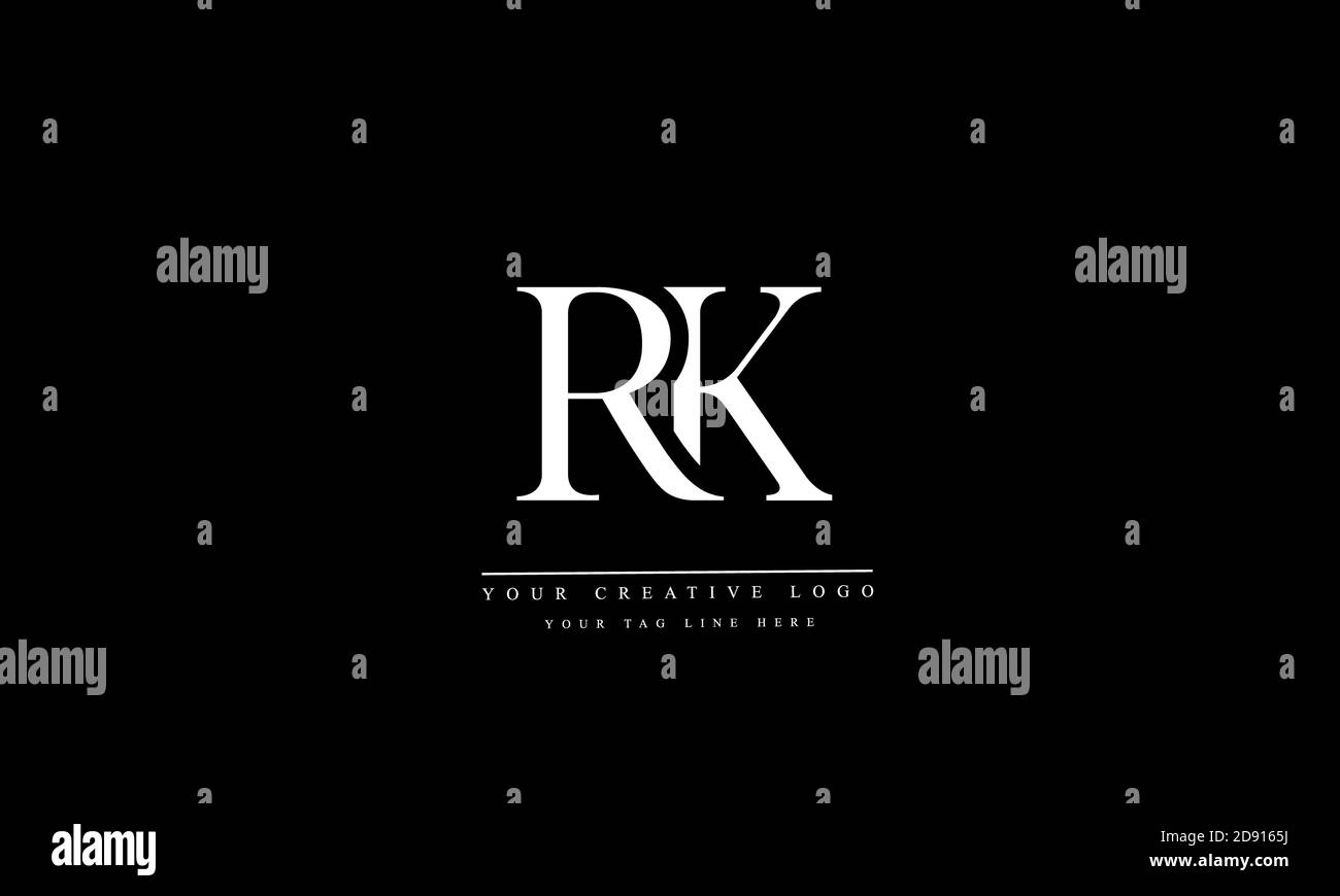 RK KR abstract vector logo monogram template Stock Photo