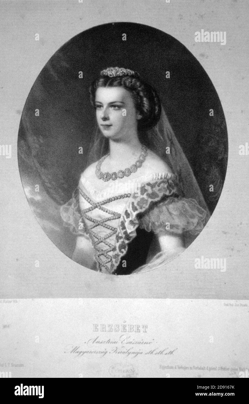 Kaiserin Elisabeth von Österreich Litho Eduard Kaiser 03 Stock Photo