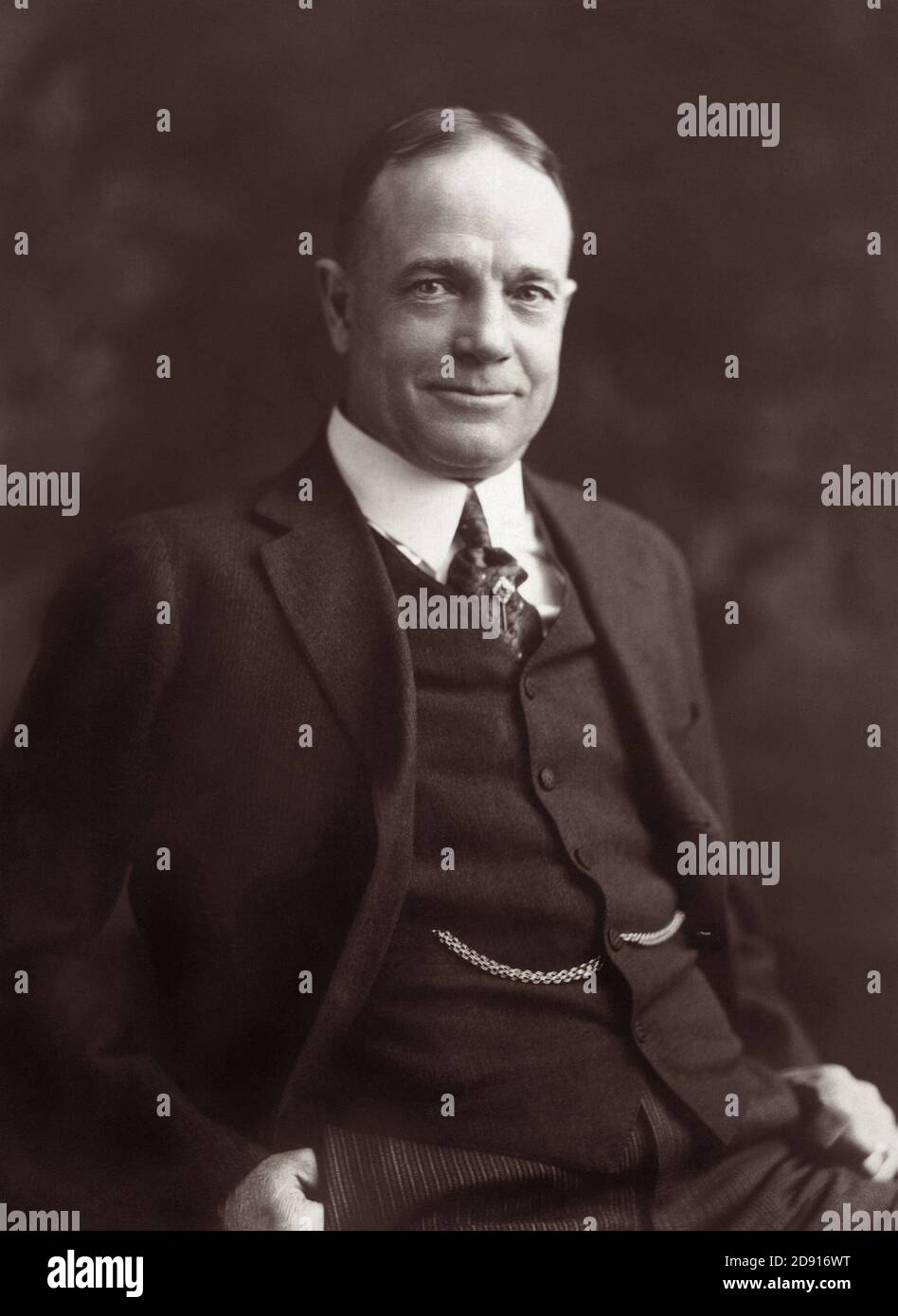 Popular American evangelist William “Billy” Sunday (1862-1935), former outfielder in baseball's National League during the 1880s, in a portrait by G. Arthur Fairbanks, c1915. (USA) Stock Photo