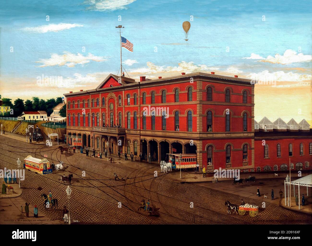The Third Avenue Railroad Depot, William H Schenck, circa 1860, Metropolitan Museum of Art, Manhattan, New York City, USA, North America Stock Photo