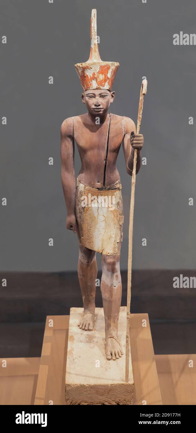 Funerary Guardian Figure with Royal Attributes, Dynasty 12, Metropolitan Museum of Art, Manhattan, New York City, USA, North America Stock Photo