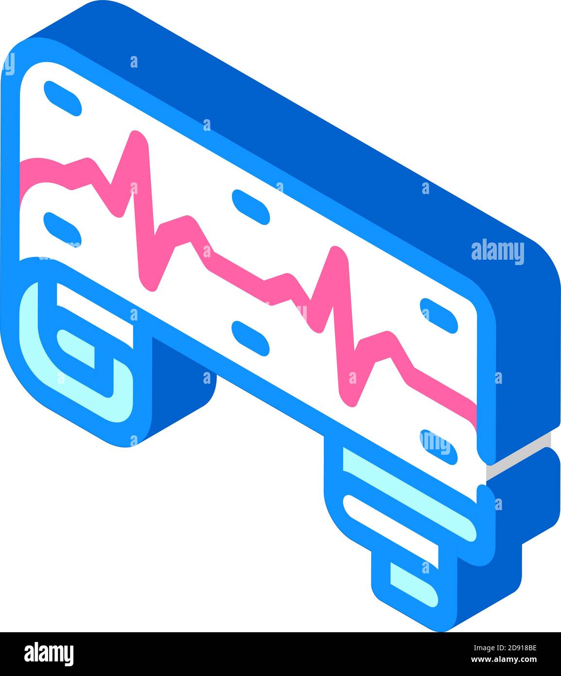 heart cardiogram isometric icon vector illustration sign Stock Vector ...