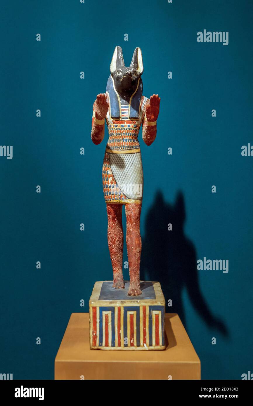 Statuette of Anubis, Ptolemaic Period, Metropolitan Museum of Art, Manhattan, New York City, USA, North America Stock Photo
