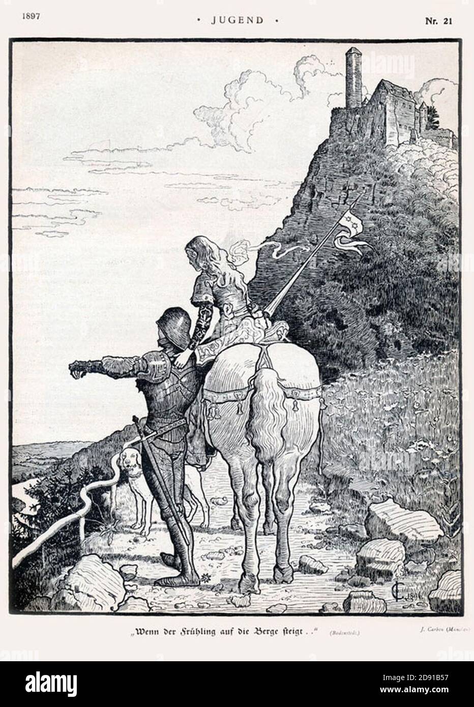 Julius Carben - Wenn der Fruhling auf die Berge steigt. Stock Photo