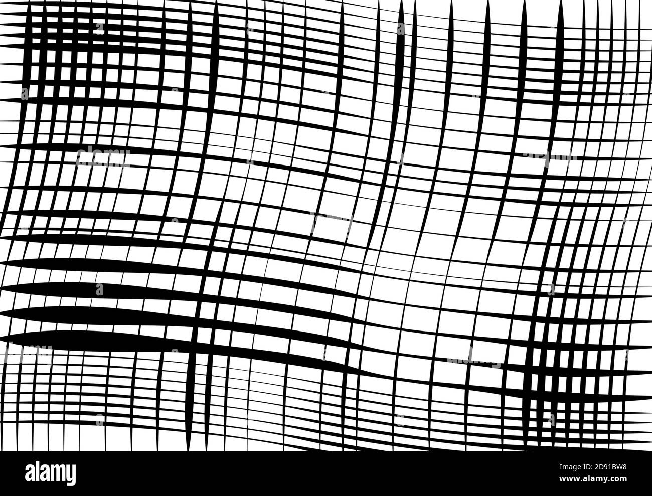 Grid, mesh of wavy, undulating, waving, billowy lines. Abstract black ...