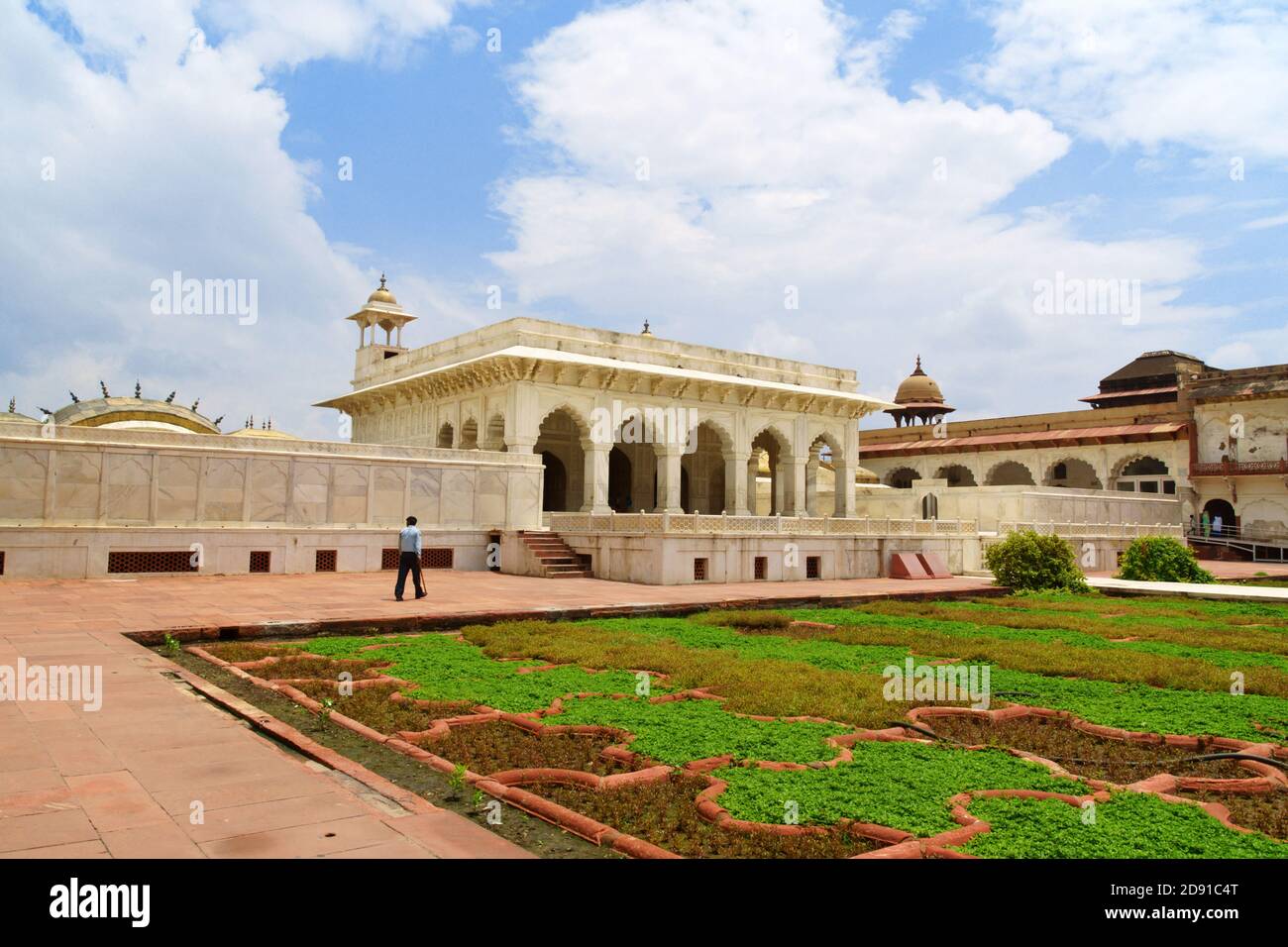 Agra, India - August 18, 2016: Khas Mahal covered by white marble was the palace of the emperor inside Agra Fort in Agra, Uttar Pradesh, India. The Ag Stock Photo