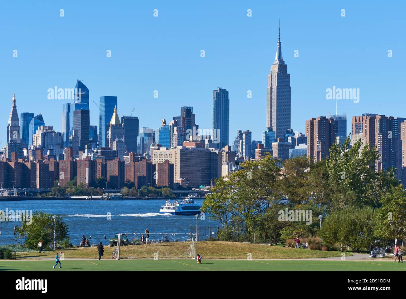 A soccer field in Marsha P. Johnson State Park in Williamsburg