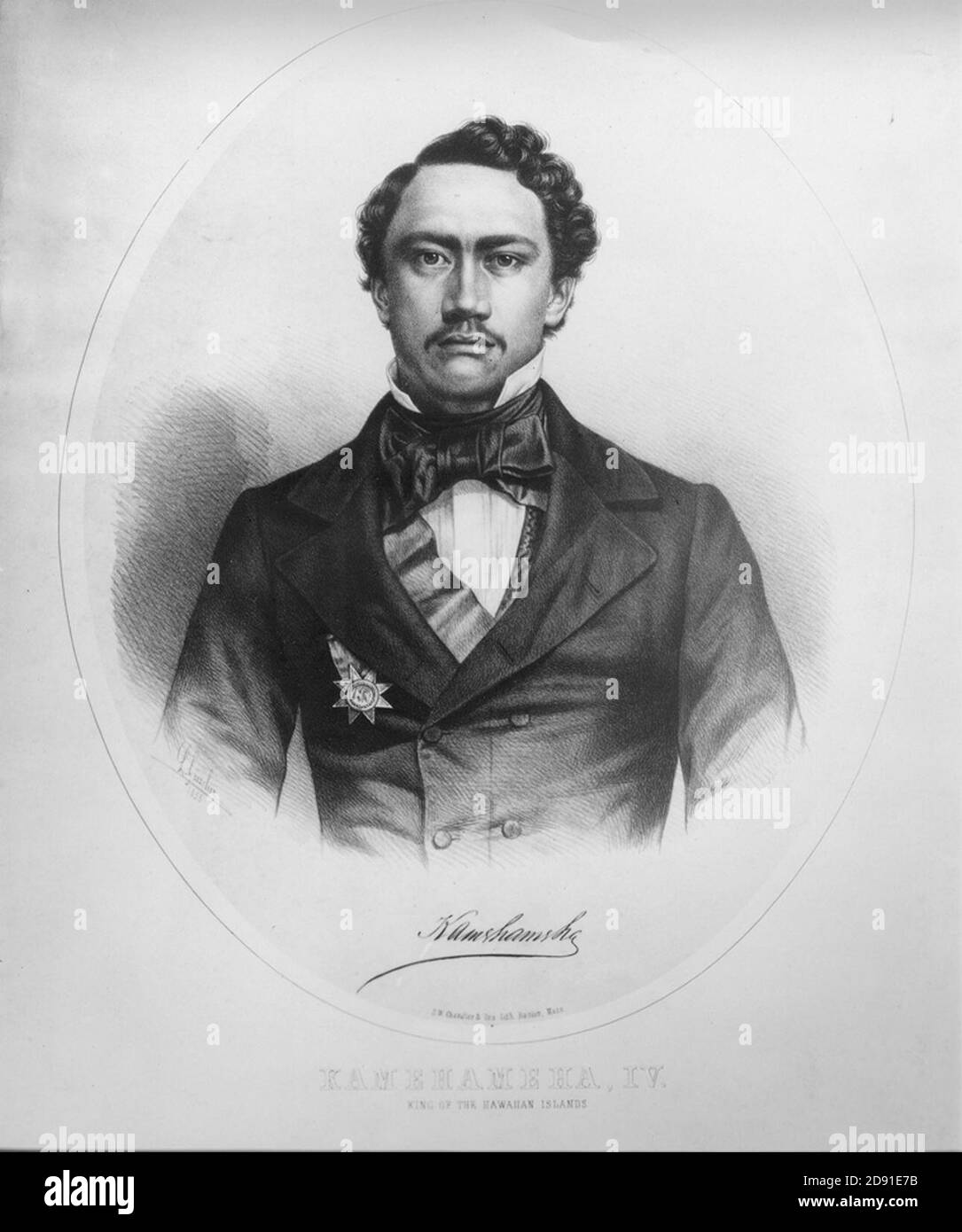 Kamehameha IV, lithograph by Grozelier Stock Photo Alamy