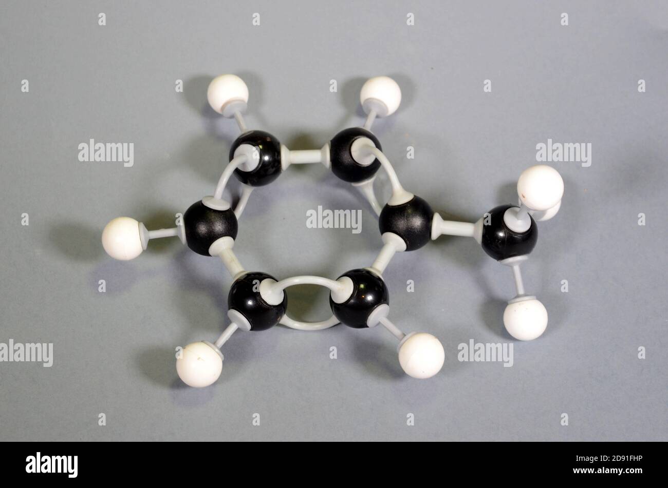 Molecule model of Toluene Stock Photo