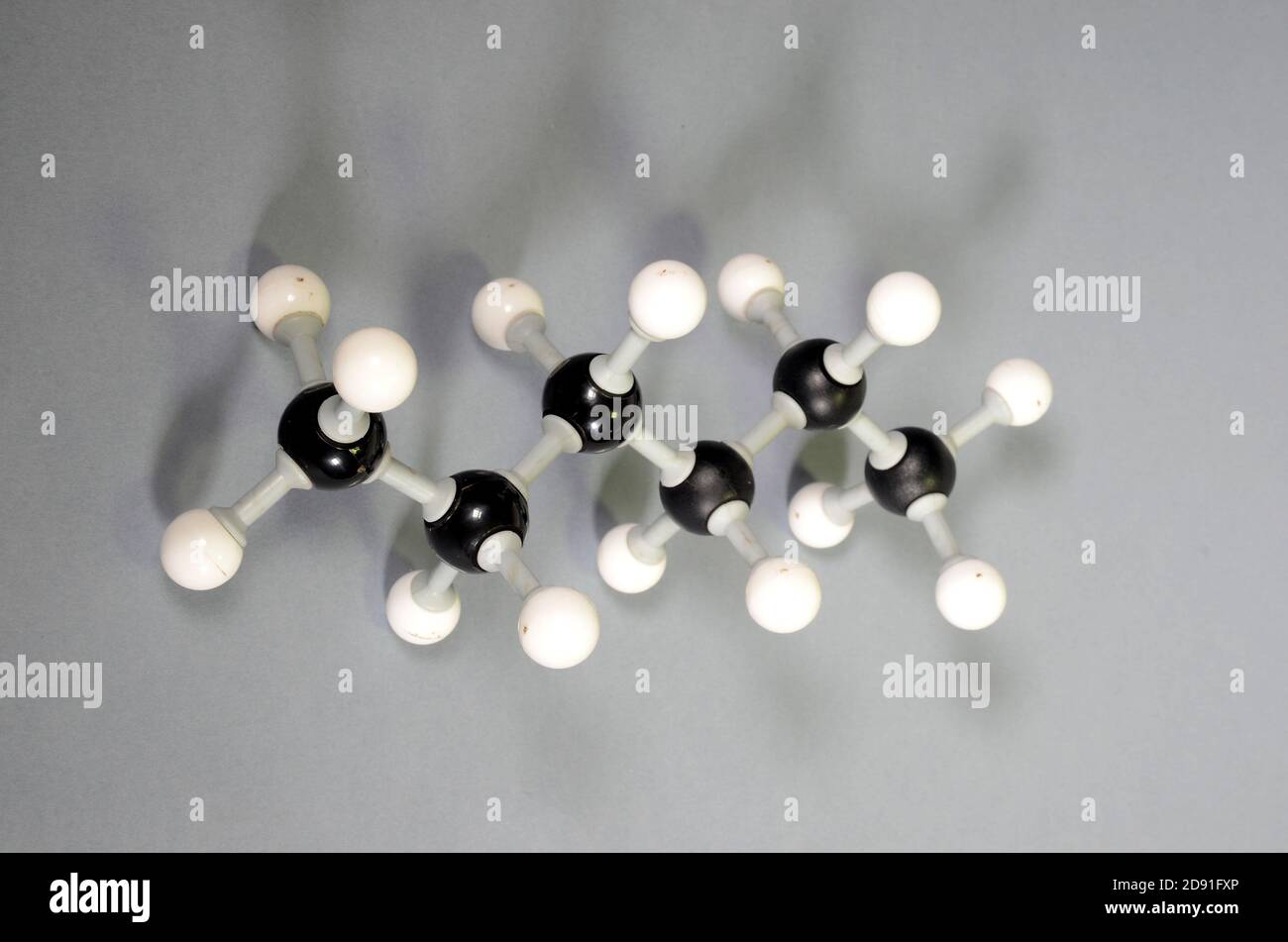 Molecule model of Hexane Stock Photo