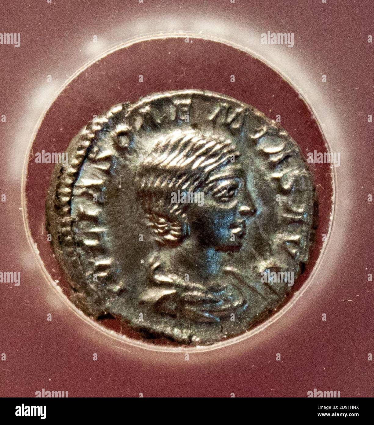 Julia Soaemias (mother of Elagabalus) (Roman coin). Stock Photo