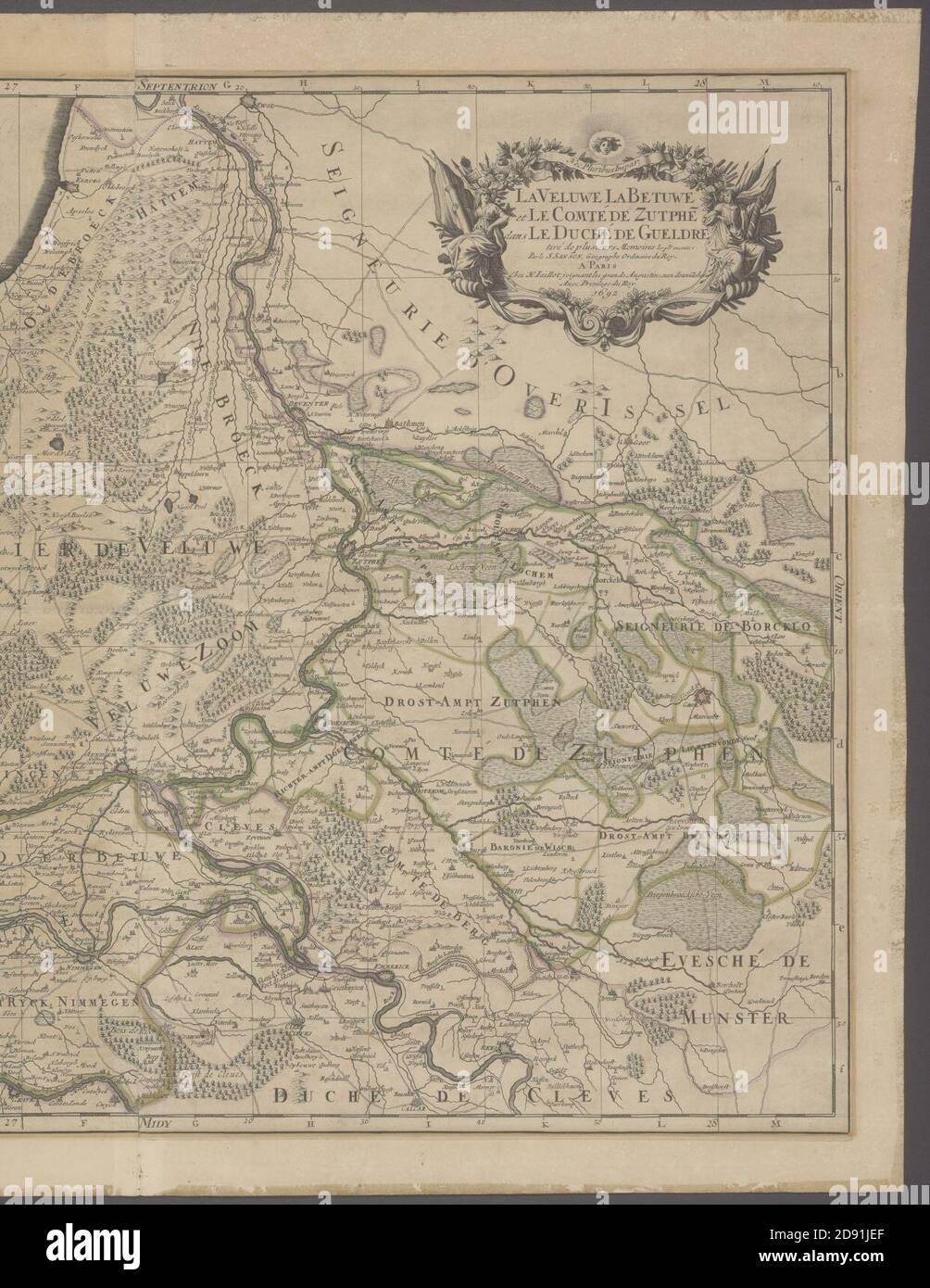 Kaart Van De Veluwe De Betuwe En De Graafschap Zutphen In Het kaart-van-de-veluwe-de-betuwe-en-de-graafschap-zutphen-in-het
