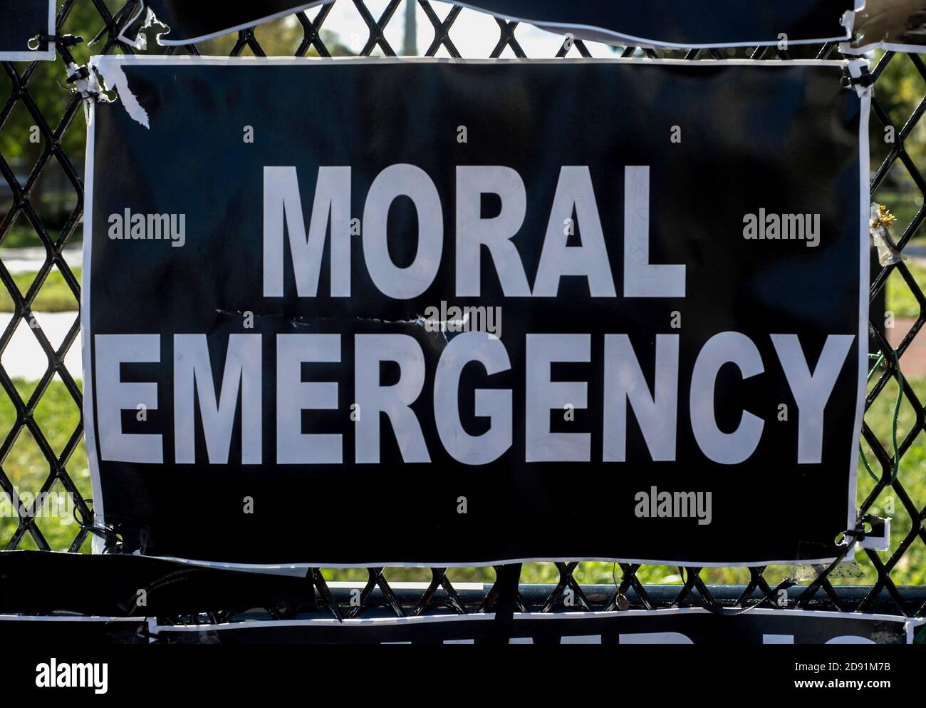 November 02, 2020, Washington, District of Columbia, USA - With one day to go until the 2020 general election, signs in and around Black Lives Matter Plaza speak to the resistance to Trumpism and what is at stake in the election.(Credit Image: © Brian Cahn/ZUMA Wire) Stock Photo