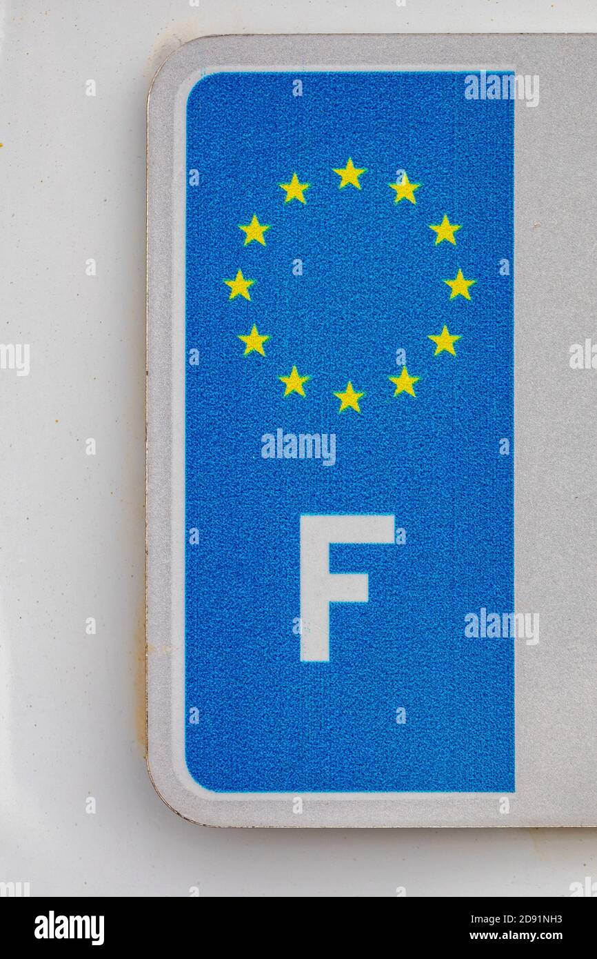France Vehicle Registration Plates European Union Stars Stock Photo Alamy