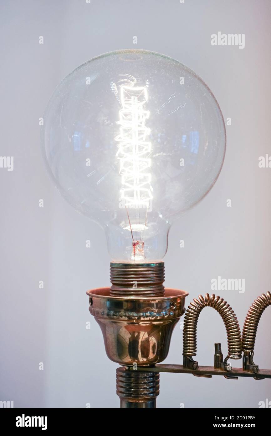 Antique Edison Light Bulb Vintage Carbon Tungsten Filament Stock Photo