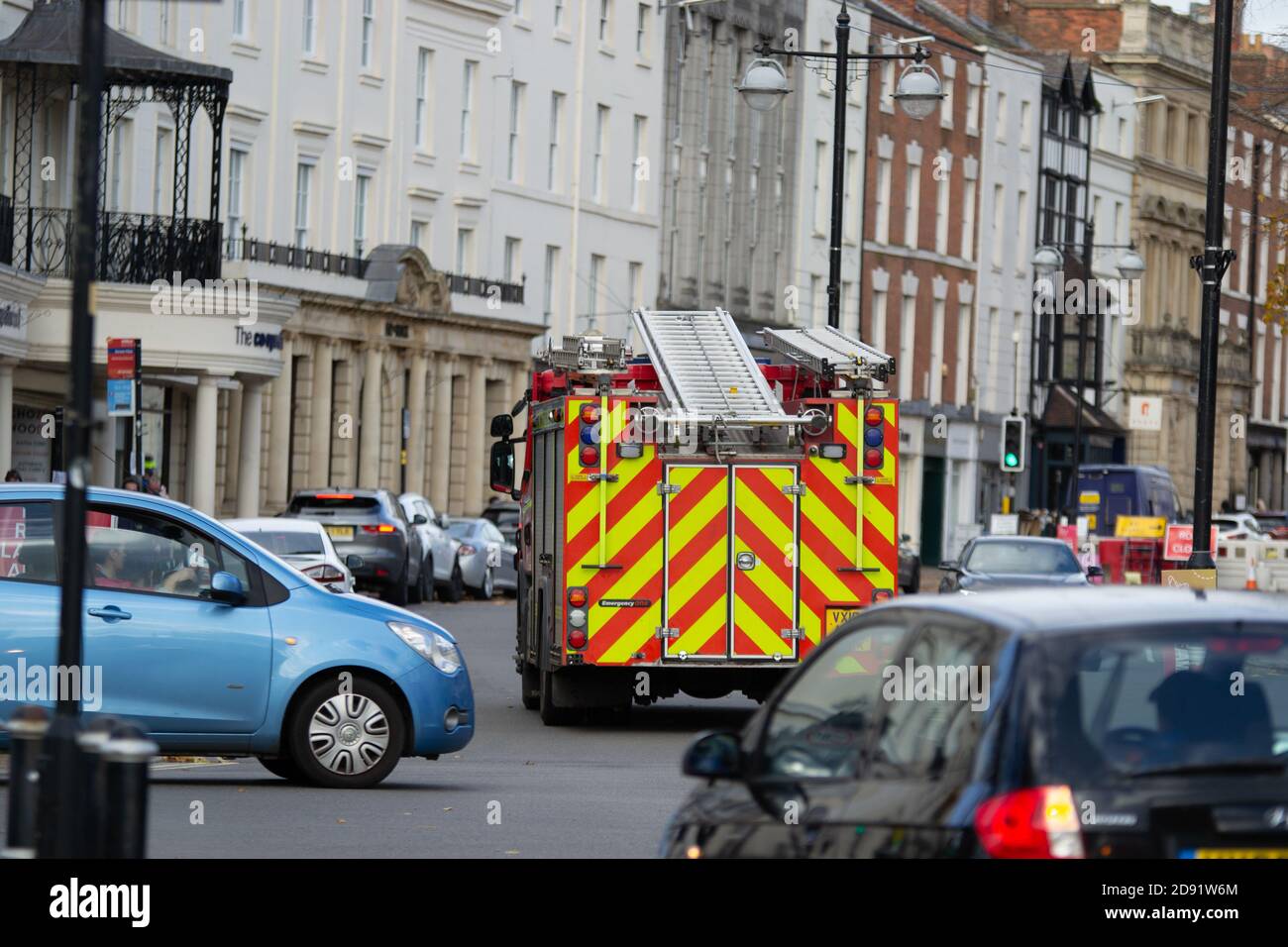 Warwickshire Fire and Rescue Service engine in Leamington Spa Stock Photo
