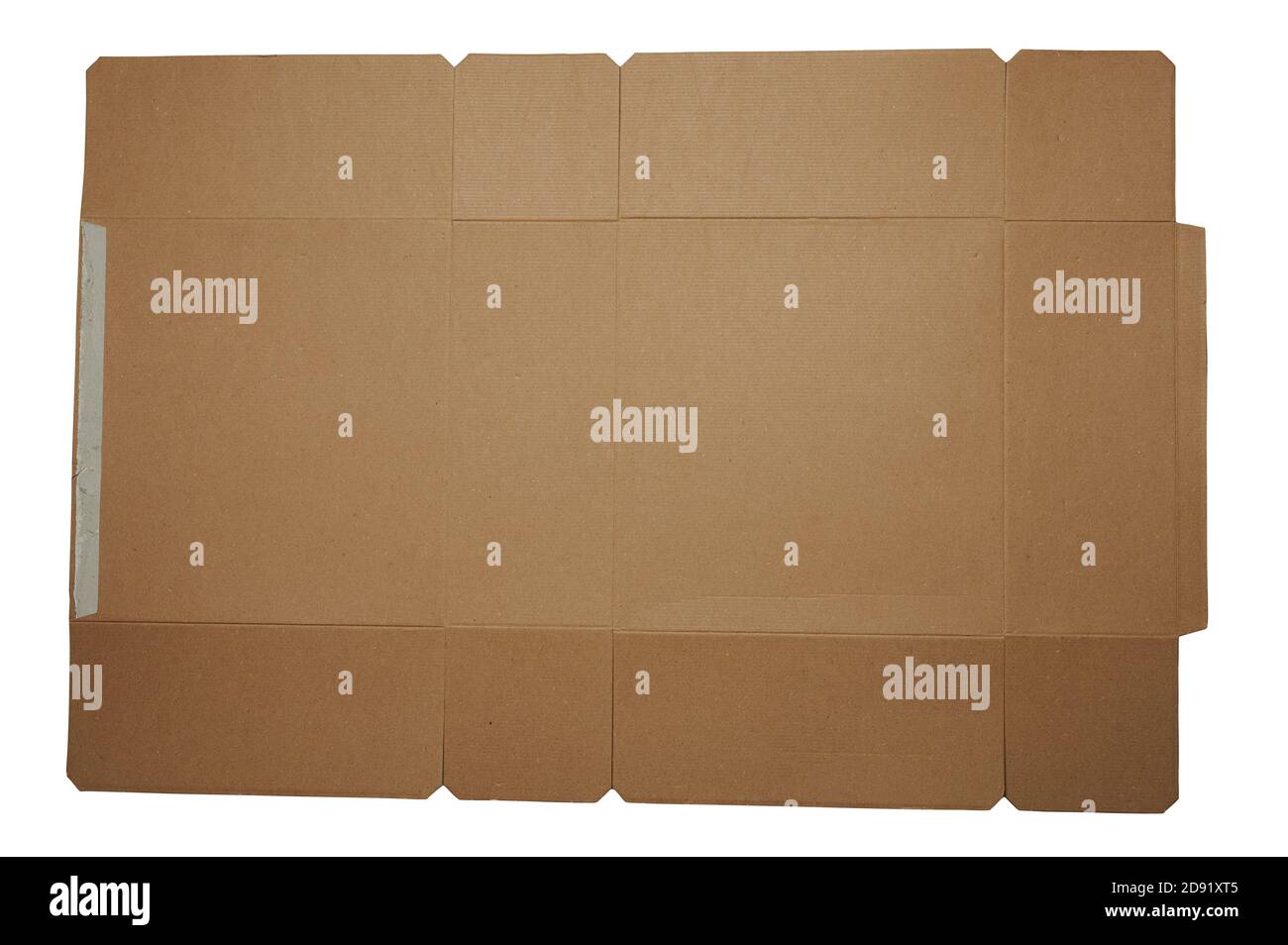 Flat paper unfolded box shape isolated on white studio background Stock Photo