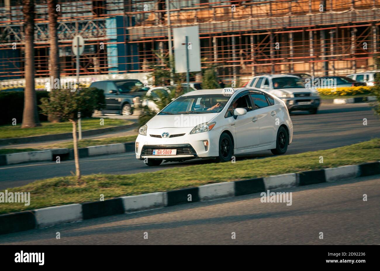 Batumi. Georgia - October 15, 2020: Toyota prius on the street of Batumi Stock Photo