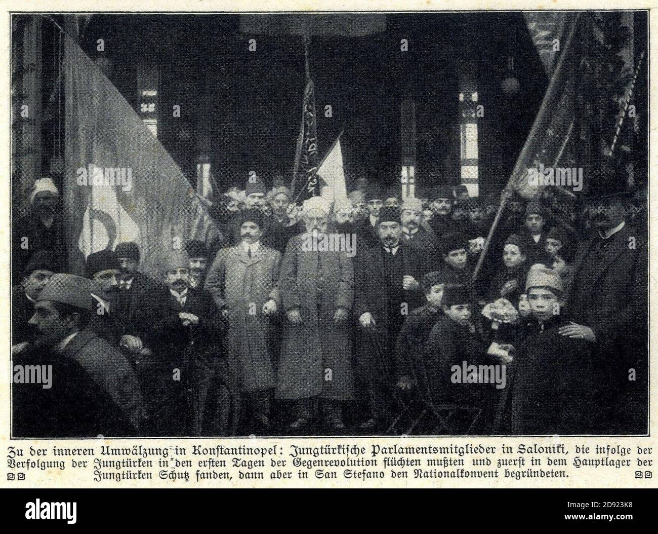 Jungtürkische Parlamentsmitglieder in Saloniki, 1909. Stock Photo