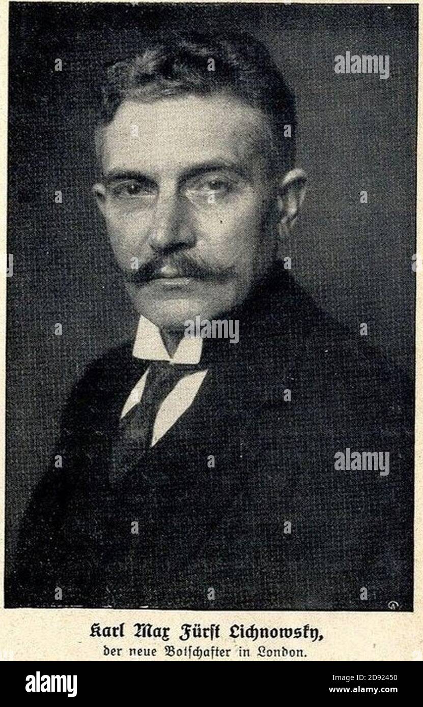 Karl Max von Lichnowsky, 1912. Stock Photo