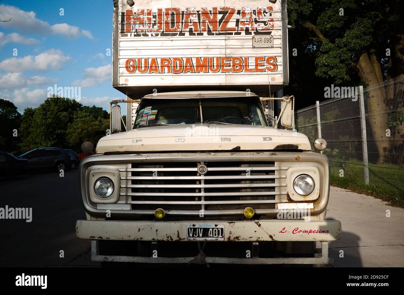Buenos Aires, Argentina - January, 2020: Front view of old vintage Ford truck. Classic american car Stock Photo