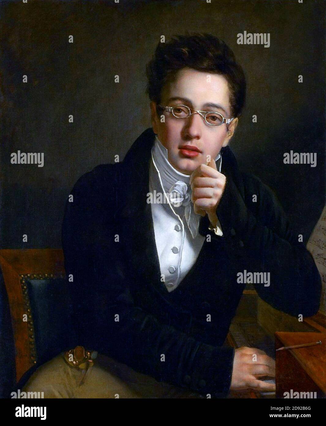 Franz Schubert. Portrait of the Austrian composer, Franz Peter Schubert (1797-1828) as a young man by Josef Abel, oil on canvas, early 1800s Stock Photo