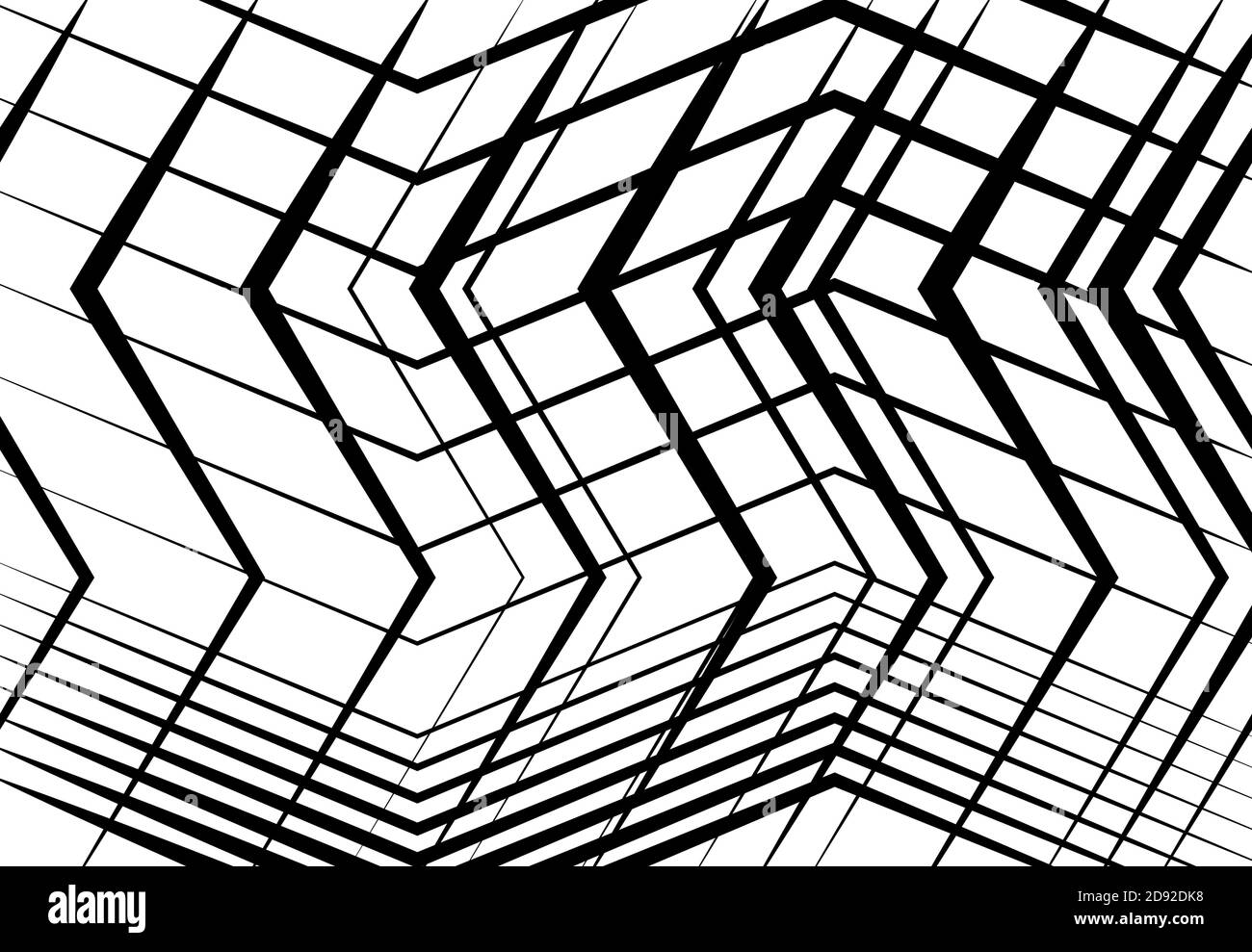 Zig-zag, criss-cross, serrated, crinkled angular grid, mesh, lattice or ...