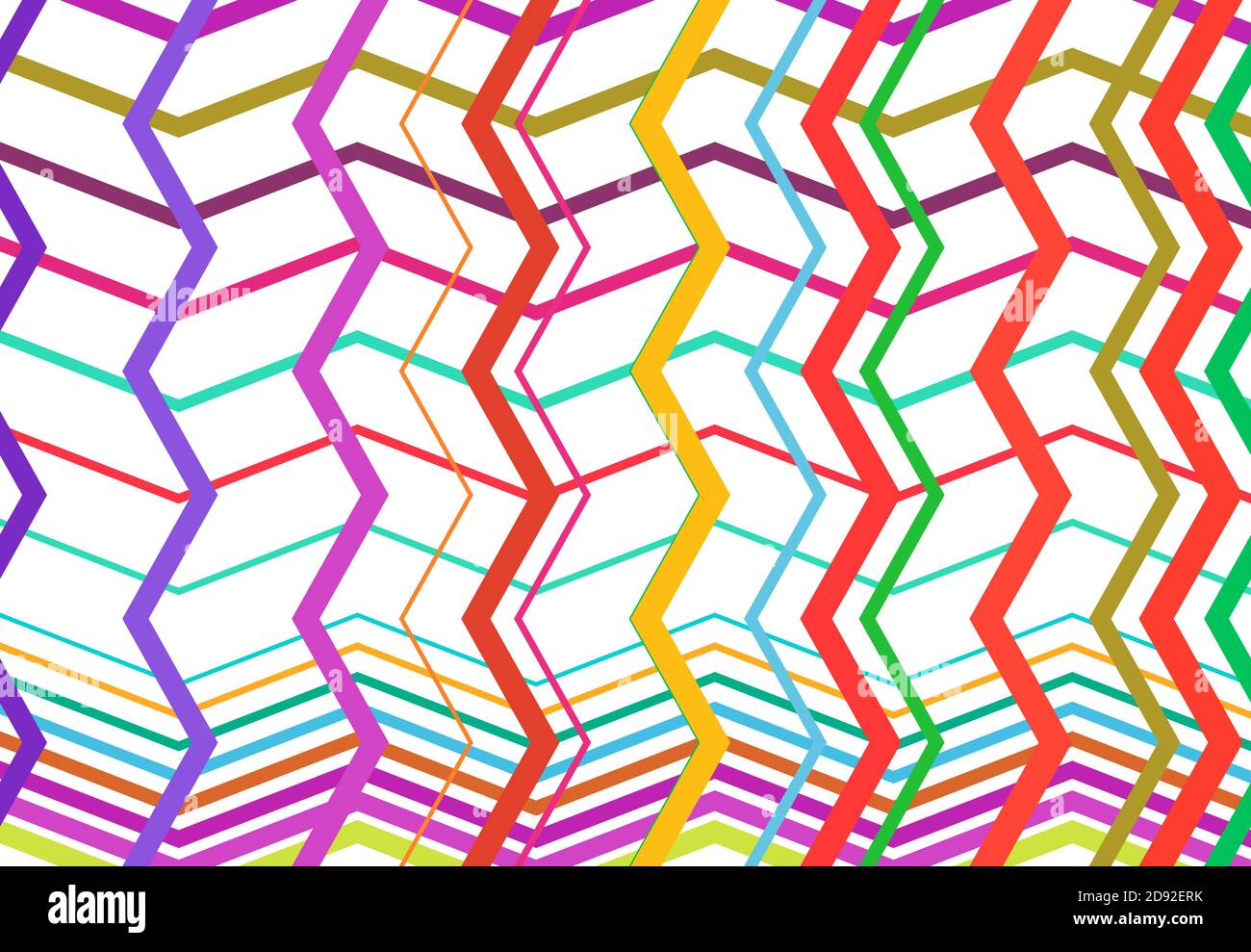 Vivid, vibrant zig-zag, criss-cross, serrated, crinkled angular grid ...