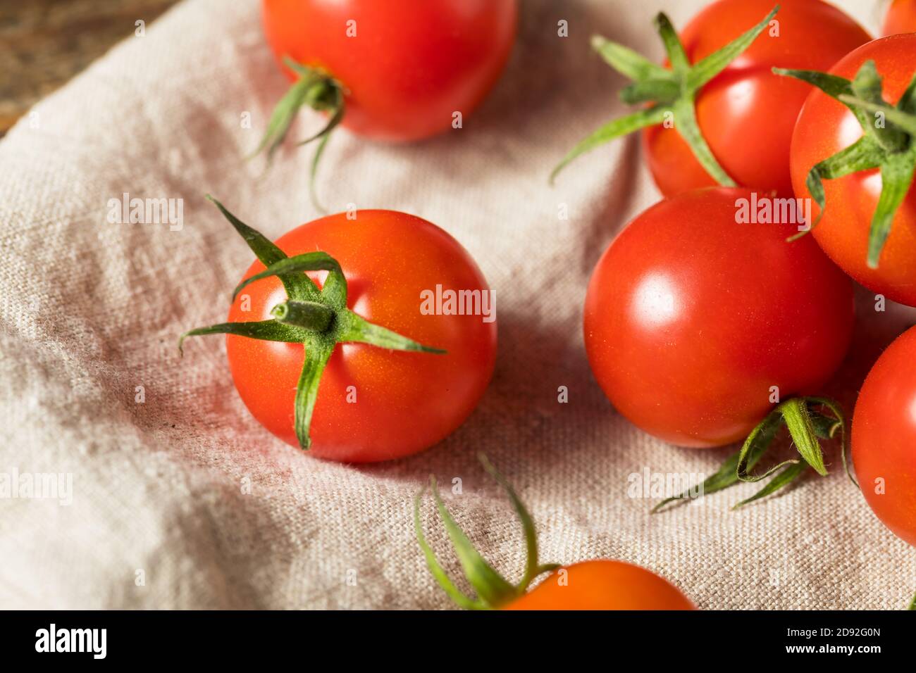 Raw Red Organic Cherry Tomatoes Ready to Eat Stock Photo