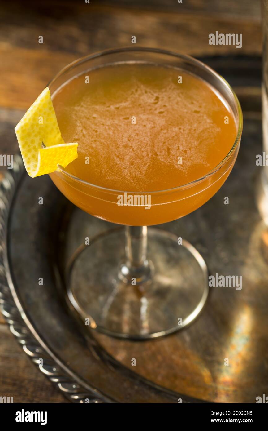 Boozy Refreshing Brandy Champs Elysees Cocktail with Lemon and
