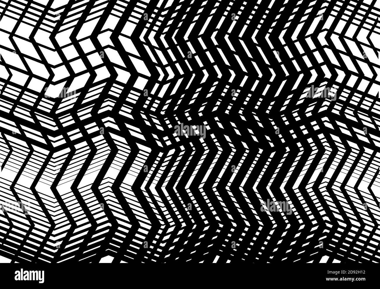 Zig-zag, criss-cross, serrated, crinkled angular grid, mesh, lattice or ...