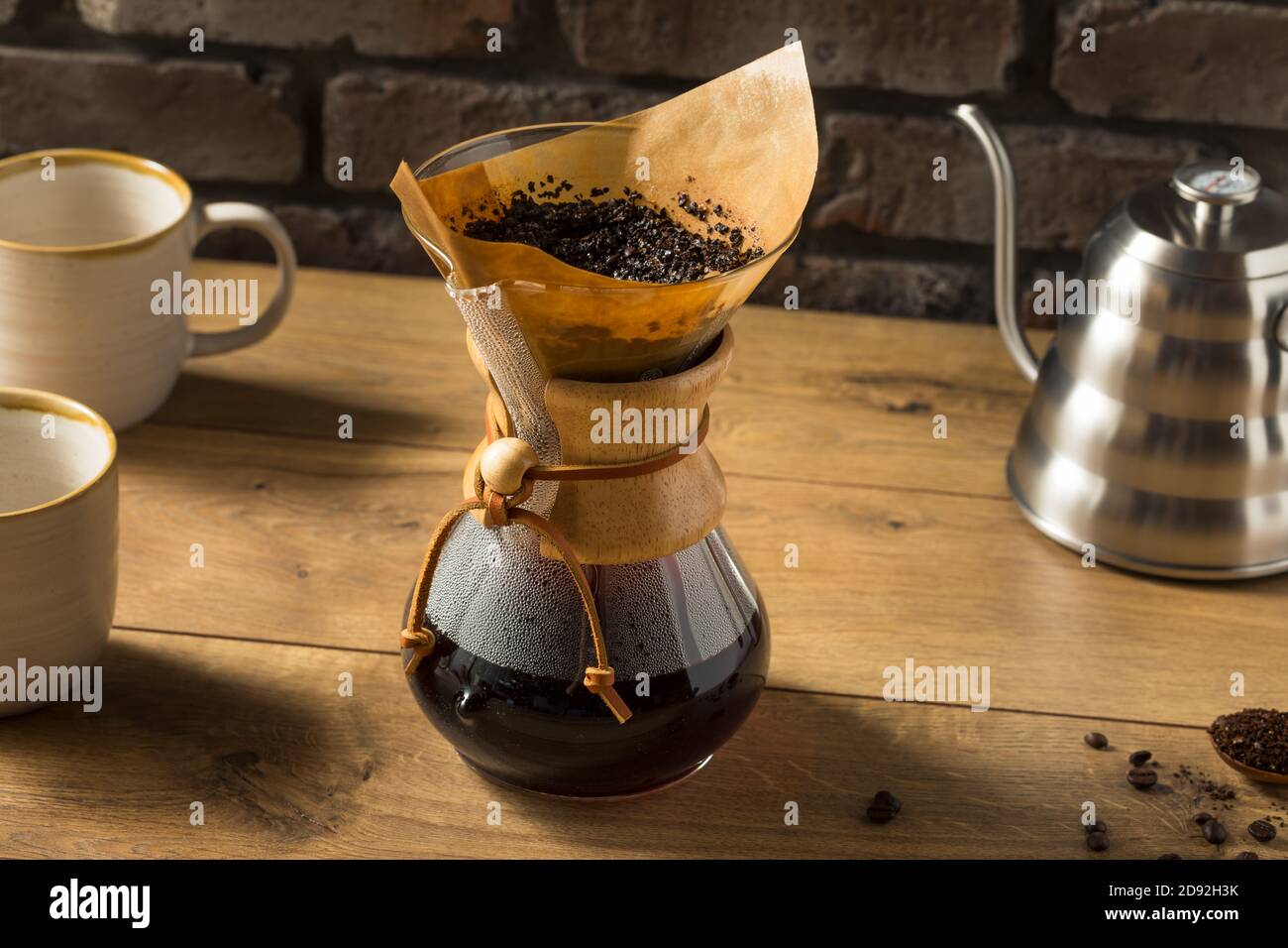 Homemade Pour Over Coffee Ready to Drink Stock Photo