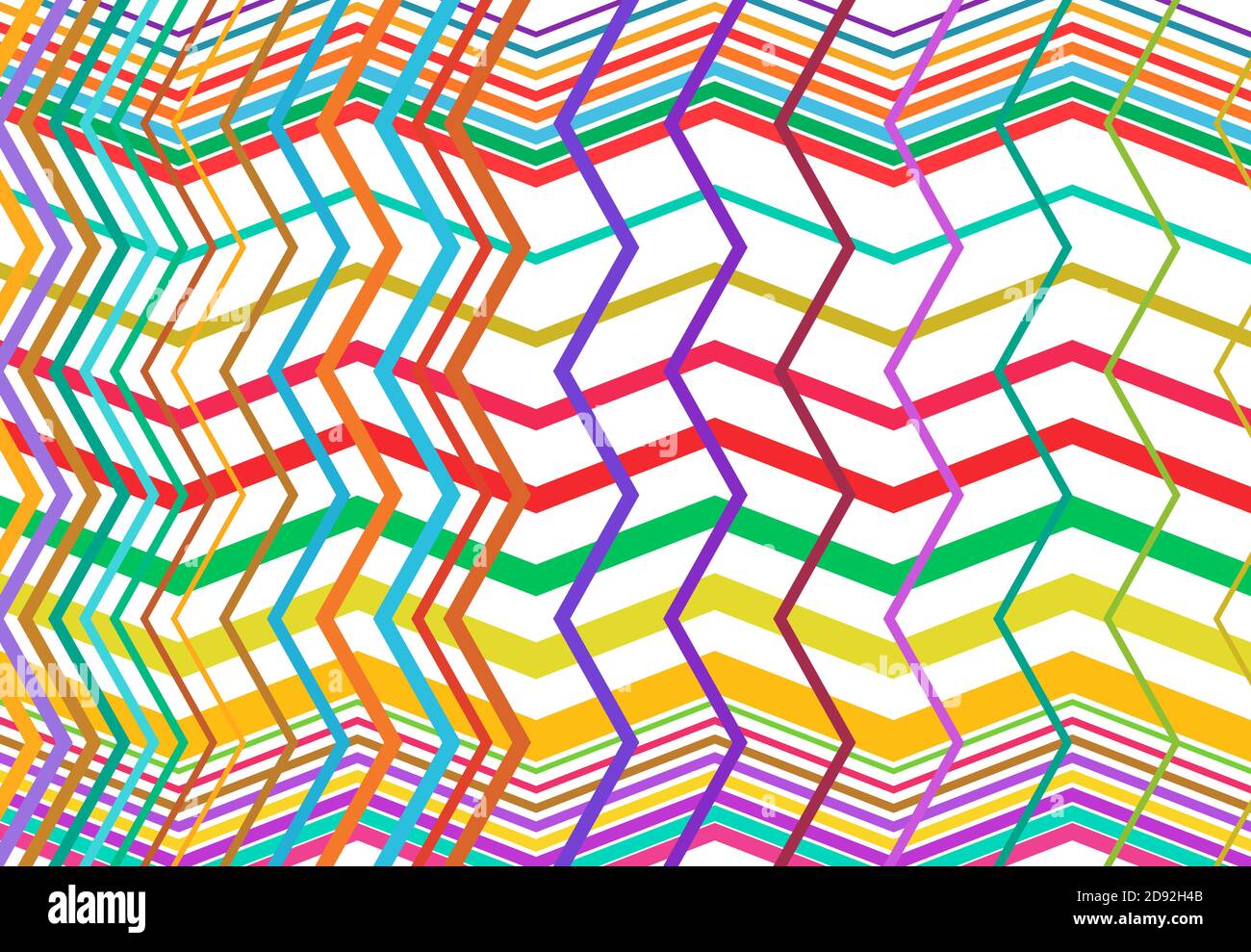 Vivid, vibrant zig-zag, criss-cross, serrated, crinkled angular grid ...