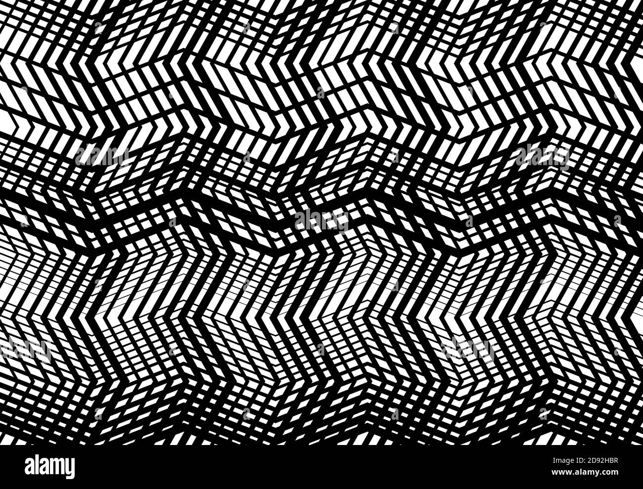 Zig-zag, criss-cross, serrated, crinkled angular grid, mesh, lattice or ...