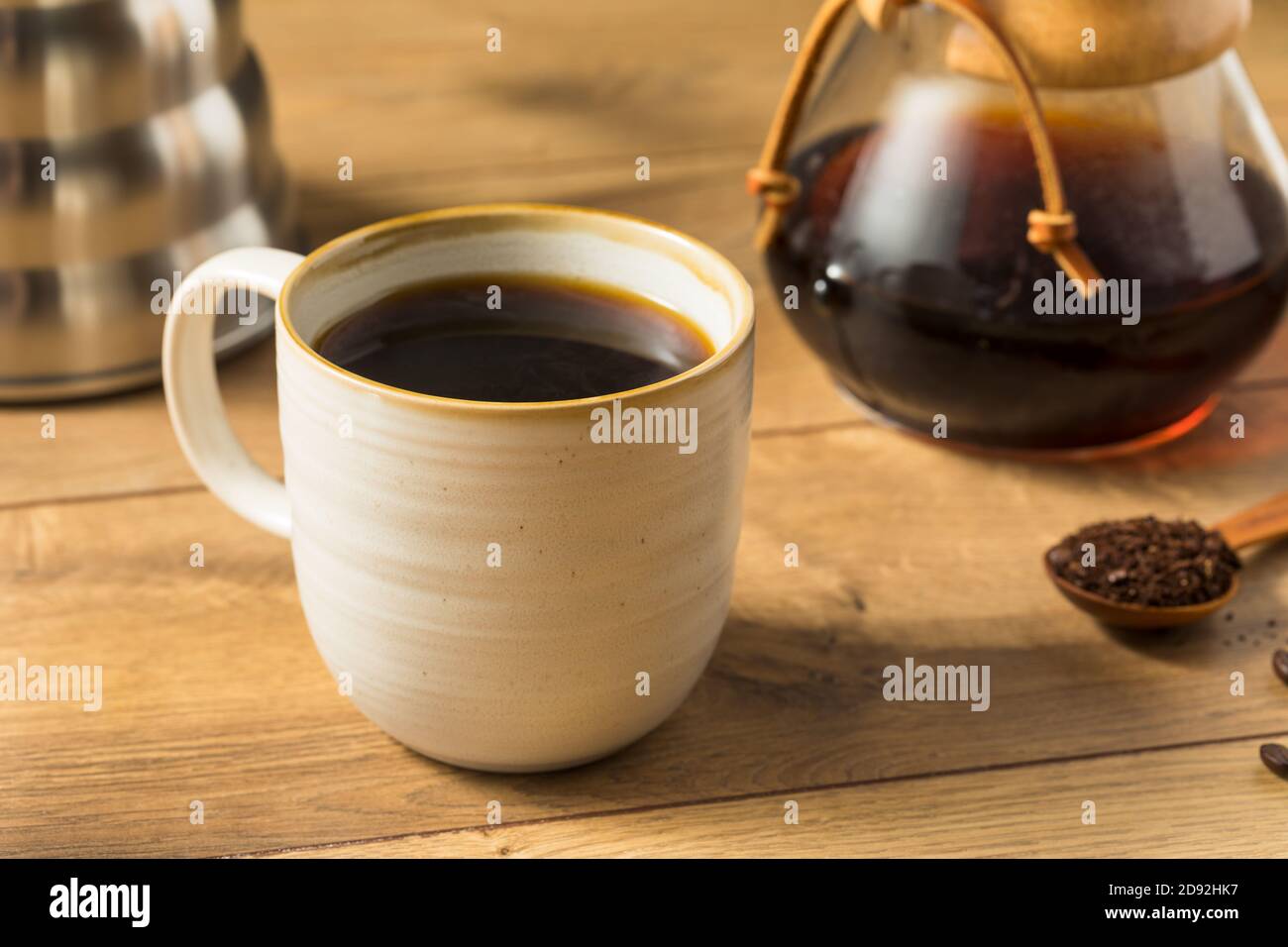 Homemade Pour Over Coffee Ready to Drink Stock Photo