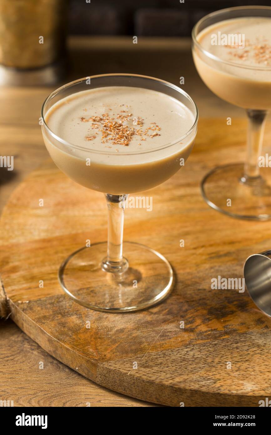 Boozy Refreshing Brandy Alexander Cocktail with Creme de Cacao Stock