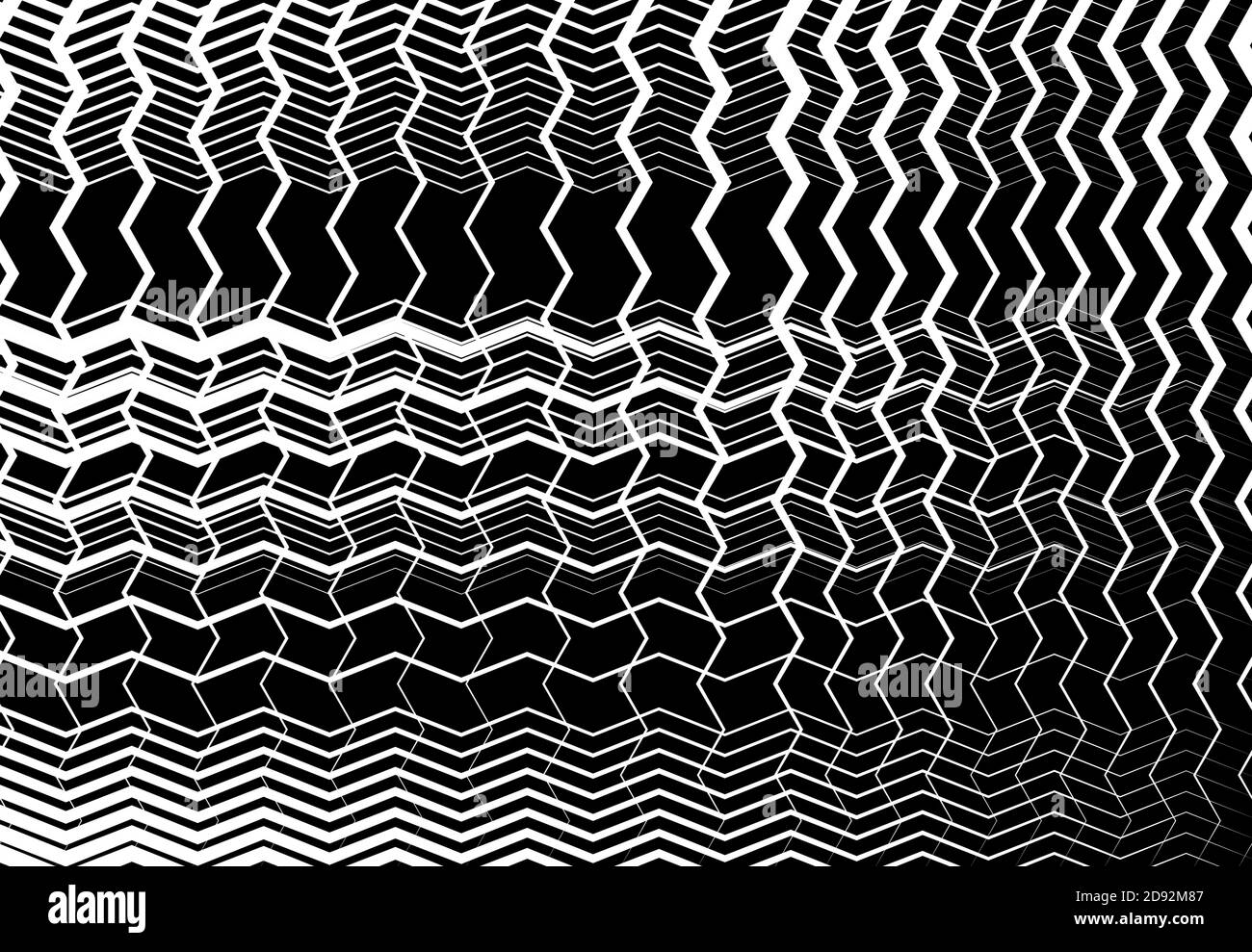 Zigzag, crisscross, serrated, crinkled angular grid, mesh, lattice or