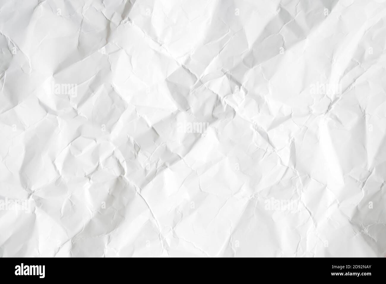 empty white crumpled paper, gray texture background Stock Photo