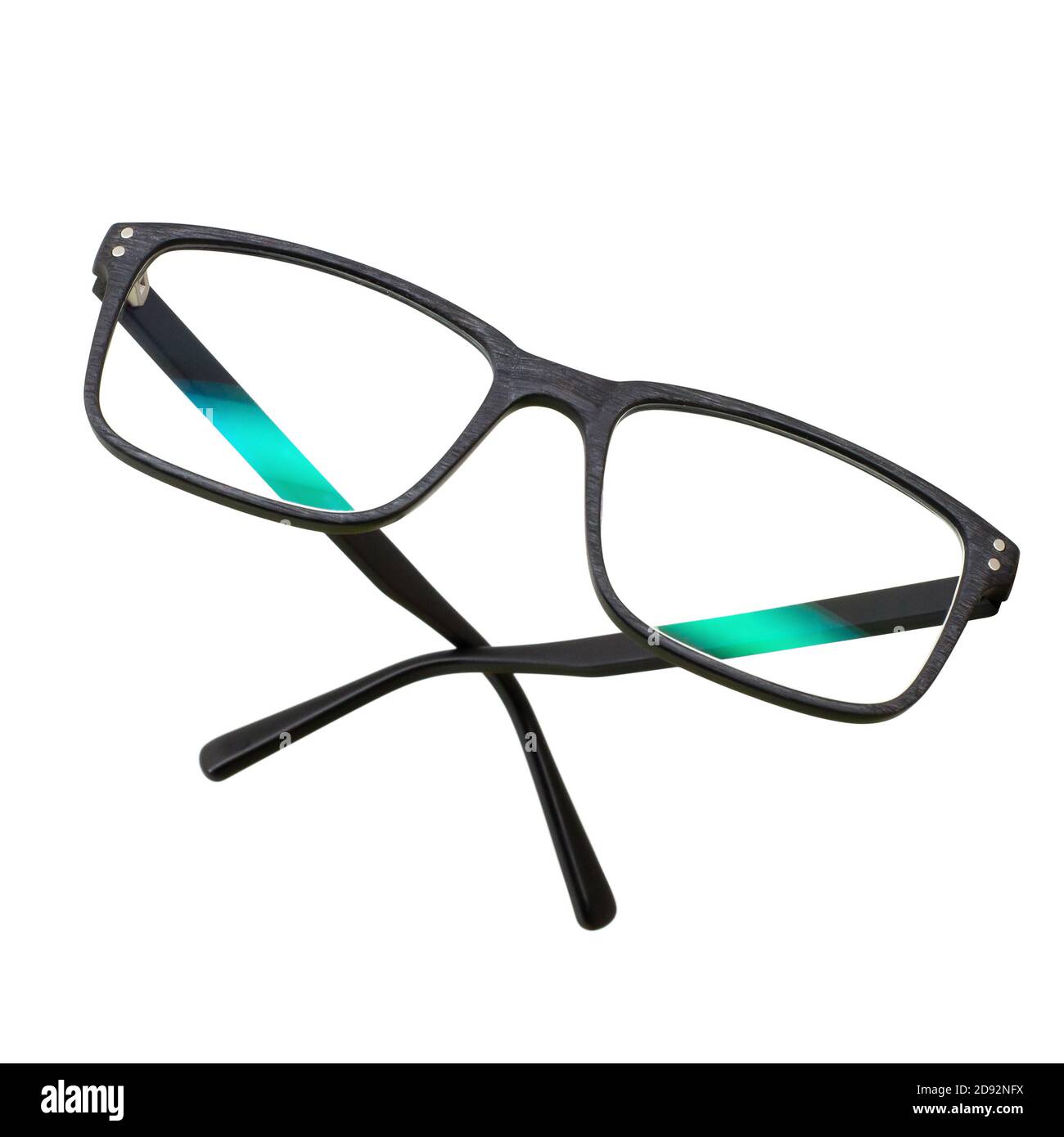 Plastic eyeglasses isolated on white background. Square frame shot Stock Photo Alamy