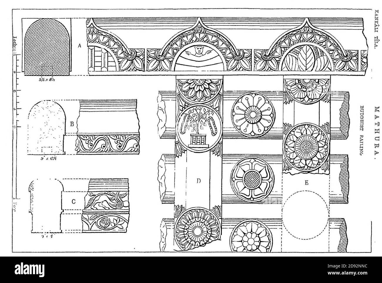 Kankali Tila Buddhist railings Stock Photo Alamy