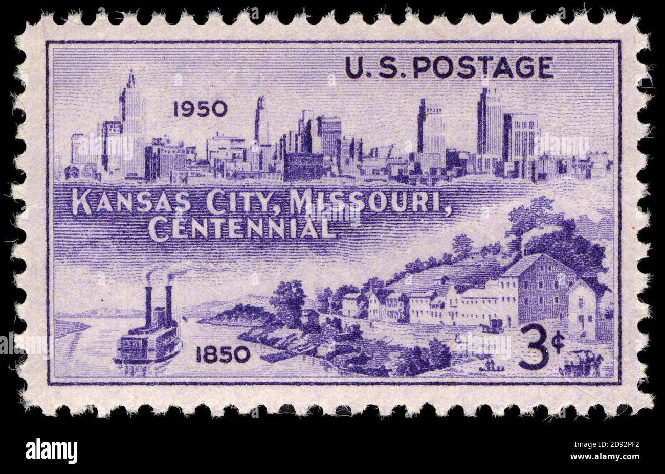 Kansas City Centenary 3c 1950 issue U.S. stamp Stock Photo Alamy