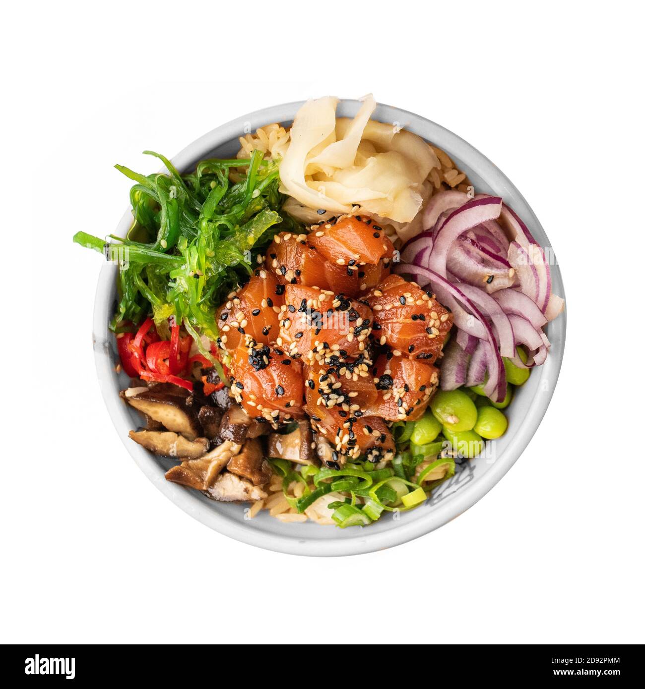 Poke bowl with salmon The traditional Hawaiian food Stock Photo Alamy