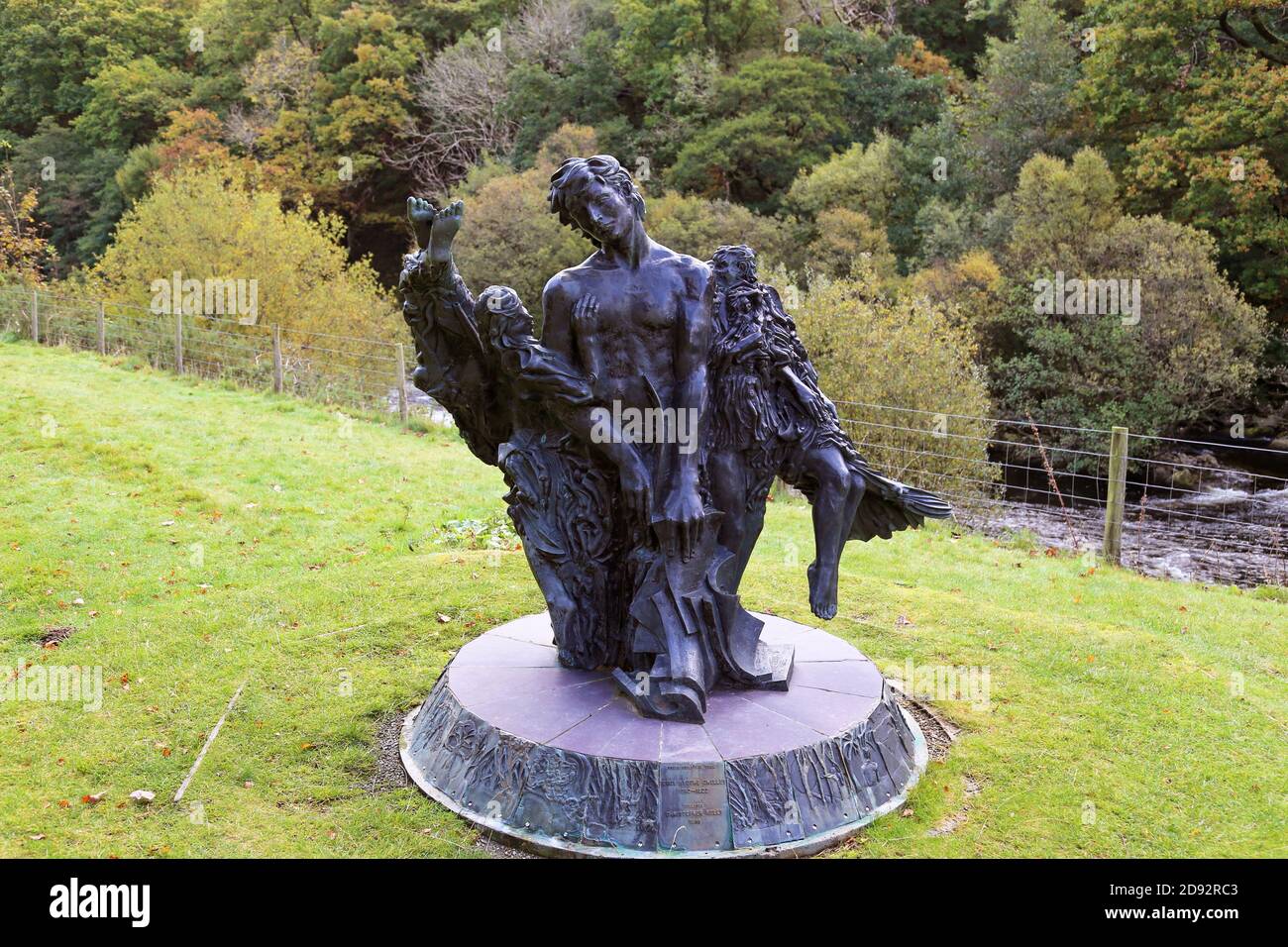 Percy Bysshe Shelley sculpture, Visitor Centre, Elan Valley, Rhayader, Radnorshire, Powys, Wales, Great Britain, United Kingdom, UK, Europe Stock Photo