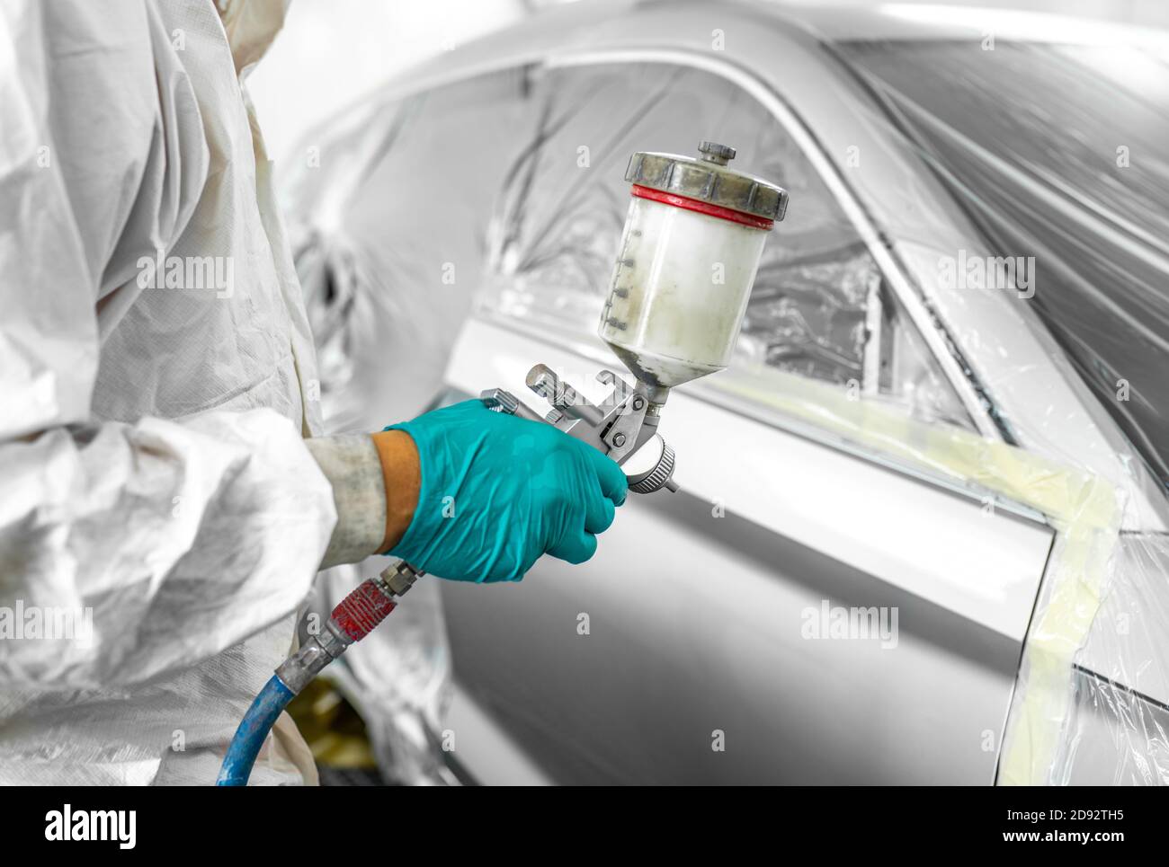 Bodywork, paint job, car painting procedure in car service, bodypaint