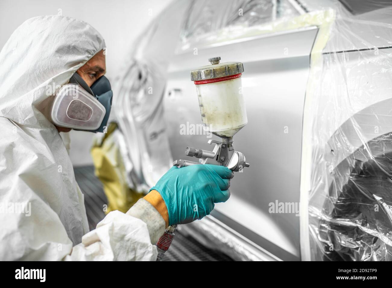 Bodywork, paint job, car painting procedure in car service, bodypaint