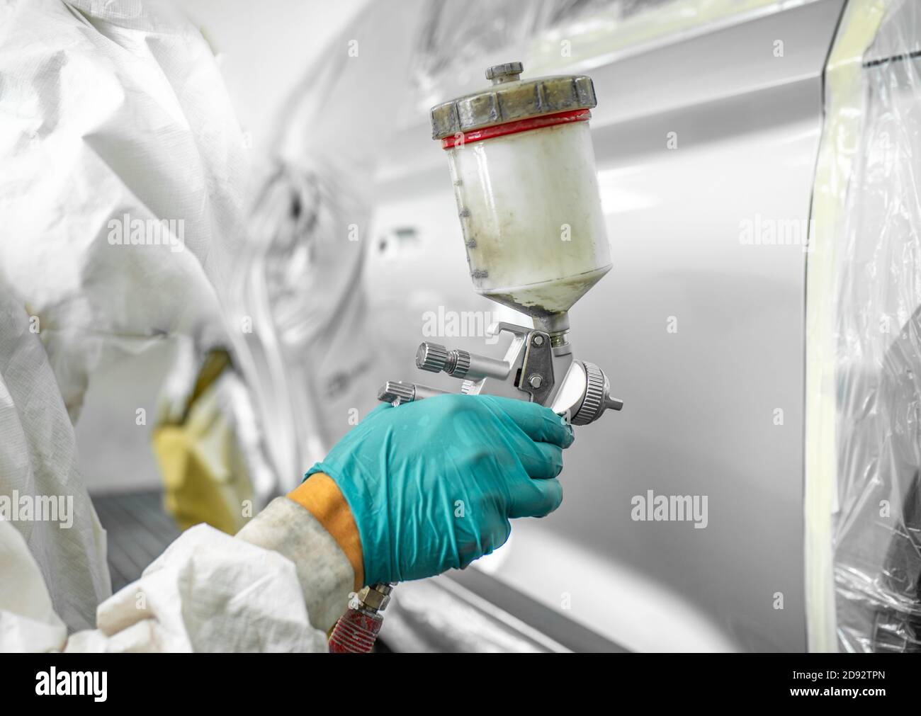 Bodywork, paint job, car painting procedure in car service, bodypaint