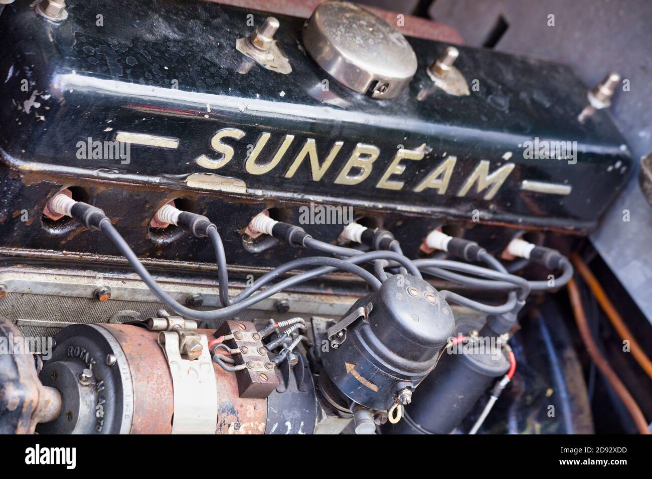 Sunbeam six cylinder engine Stock Photo