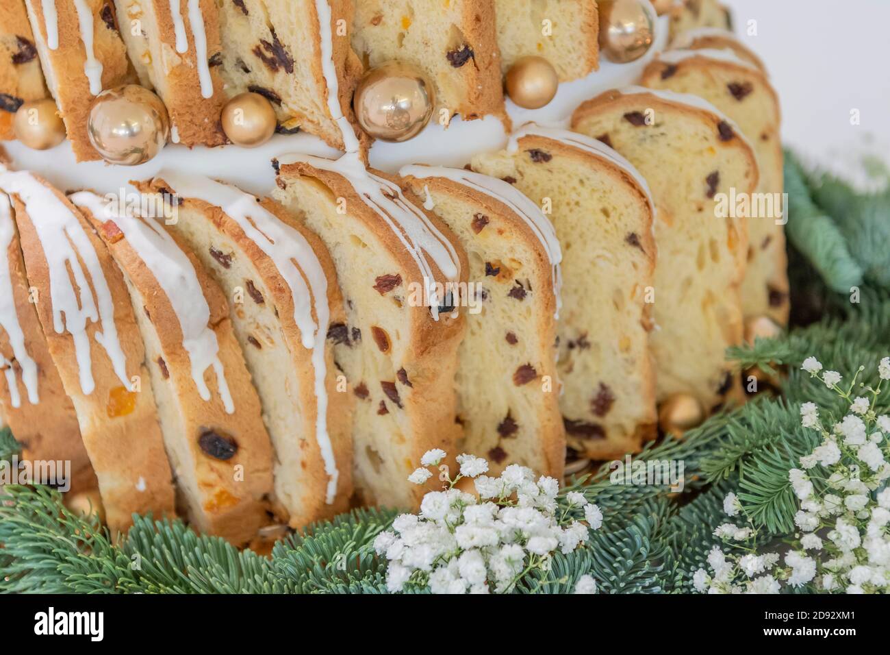 slices, the traditional italian Christmas cakes Stock Photo
